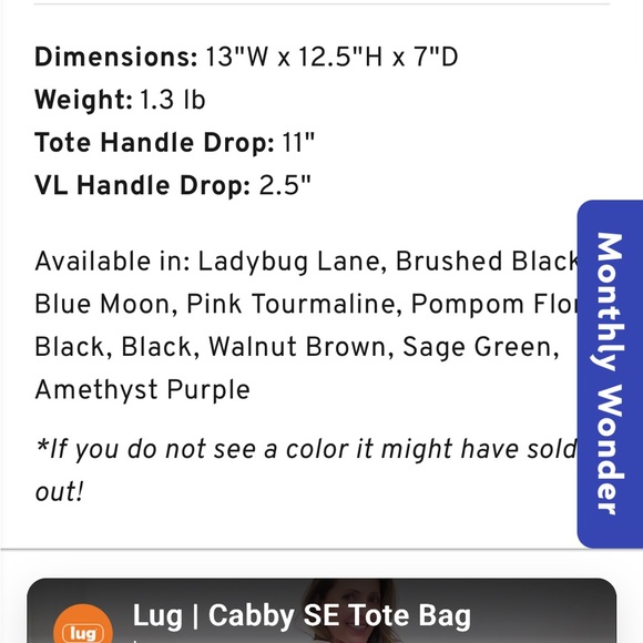 NWT Lug Cabby SE Tote Bag - Picture 8 of 9